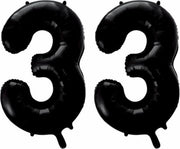 Folieballon 33 jaar zwart 41cm