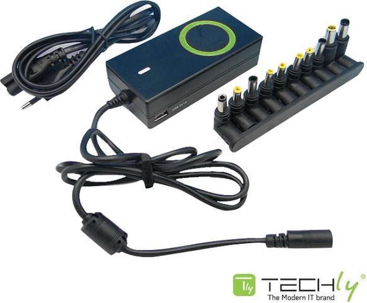 Techly Universele Notebook Netvoeding Adapter 70W + USB Poort