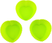 Siliconen muffin / cup cake bakvorm hart - groen - set van 4 stuks - LeuksteWinkeltje