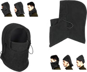 Fleece Balaclava 3 in 1 - Winter Muts Face Mask Nekwarmer Skimasker - Thermo Helmmuts Capuchon - One Size - Zwart