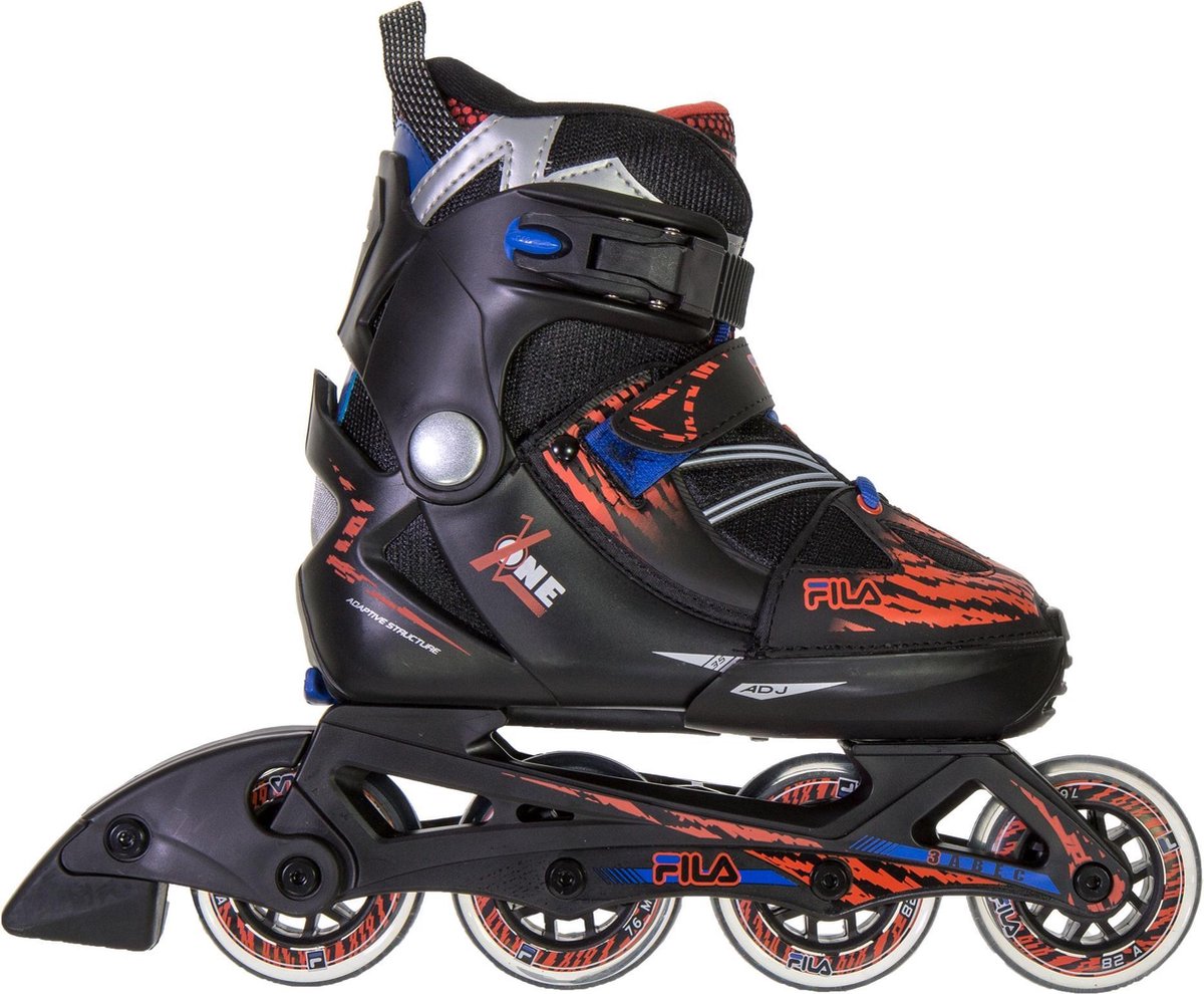 Fila X One Inlineskates - Maat 32-35 - Unisex - zwart/rood/blauw