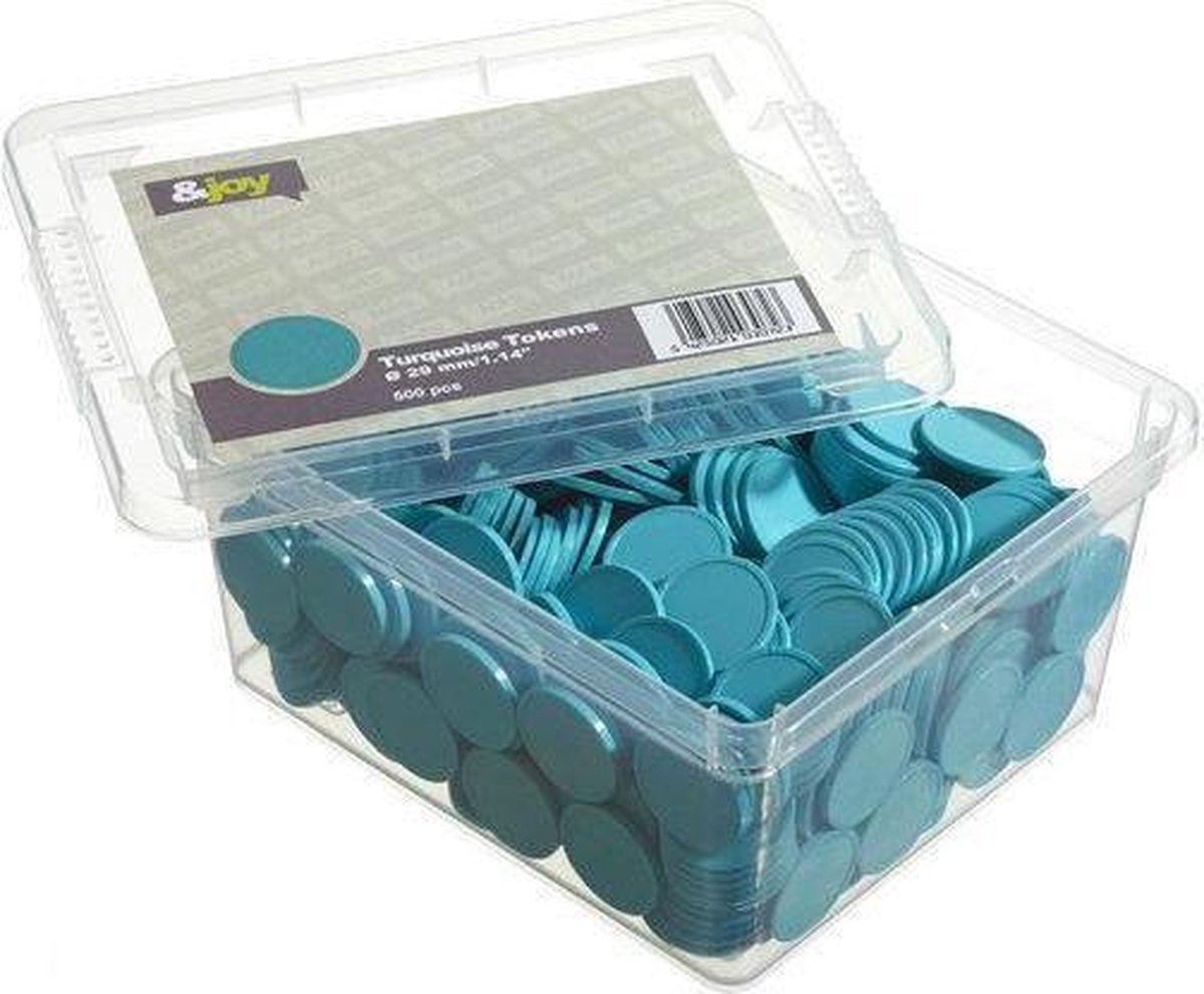 Blanco Betaalmunten / Consumptiemunten - Turquoise - 500 Jetons