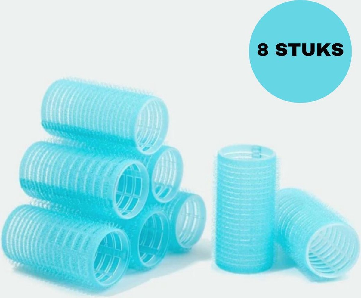 Heatless curls - Haarrollers - Krulspelden - Haarkrullers - Watergolf rollers - Krullen Maken Zonder Hitte - 8 stuks Blauw