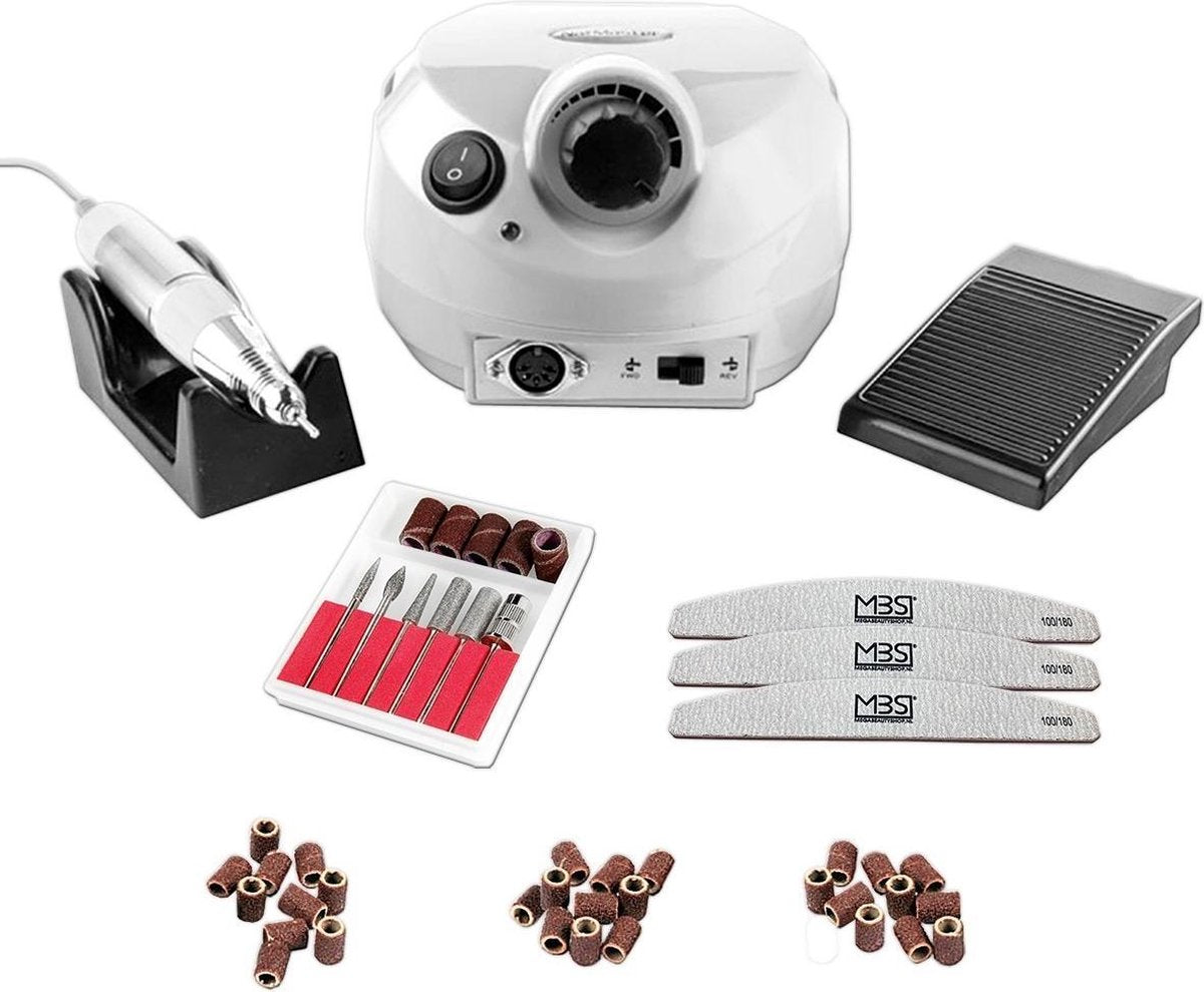 Mega Beauty Shop® ACTIE! Nagelfrees wit + 3 MBS® trapeze vijlen