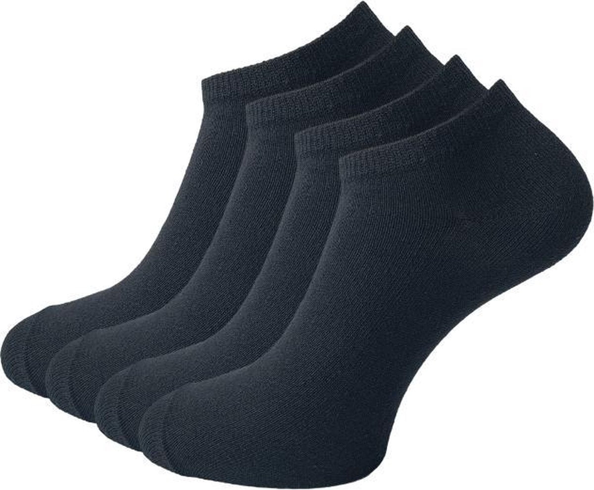 4 paar Sneakersokken - VANSENZO - Basic - Zwart - Maat 39-42
