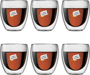 Bodum Theeglazen - Dubbelwandige Koffieglazen - 250 ml - 6 stuks - Carte Noire