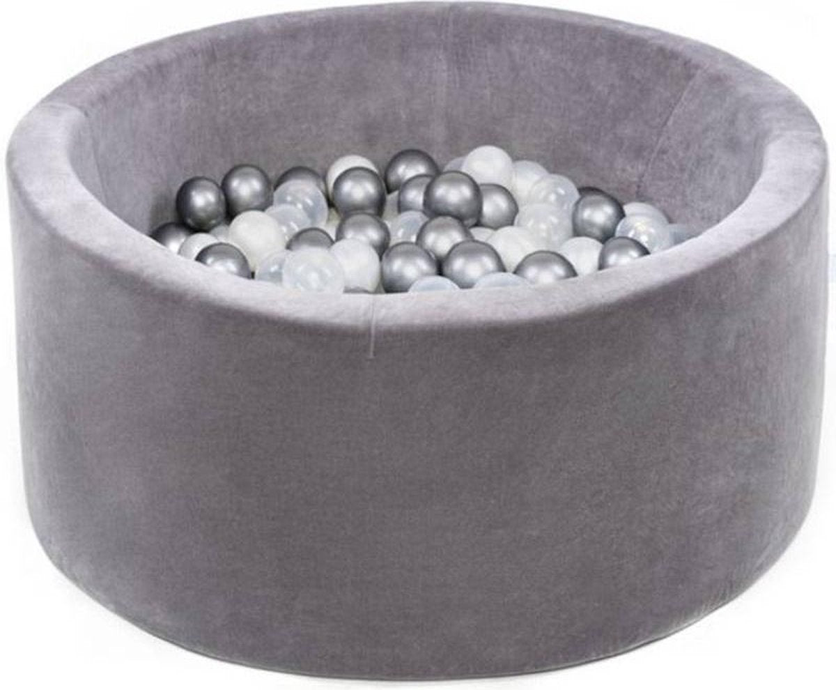 Ballenbak XL rond 90x40 velvet grijs Misioo