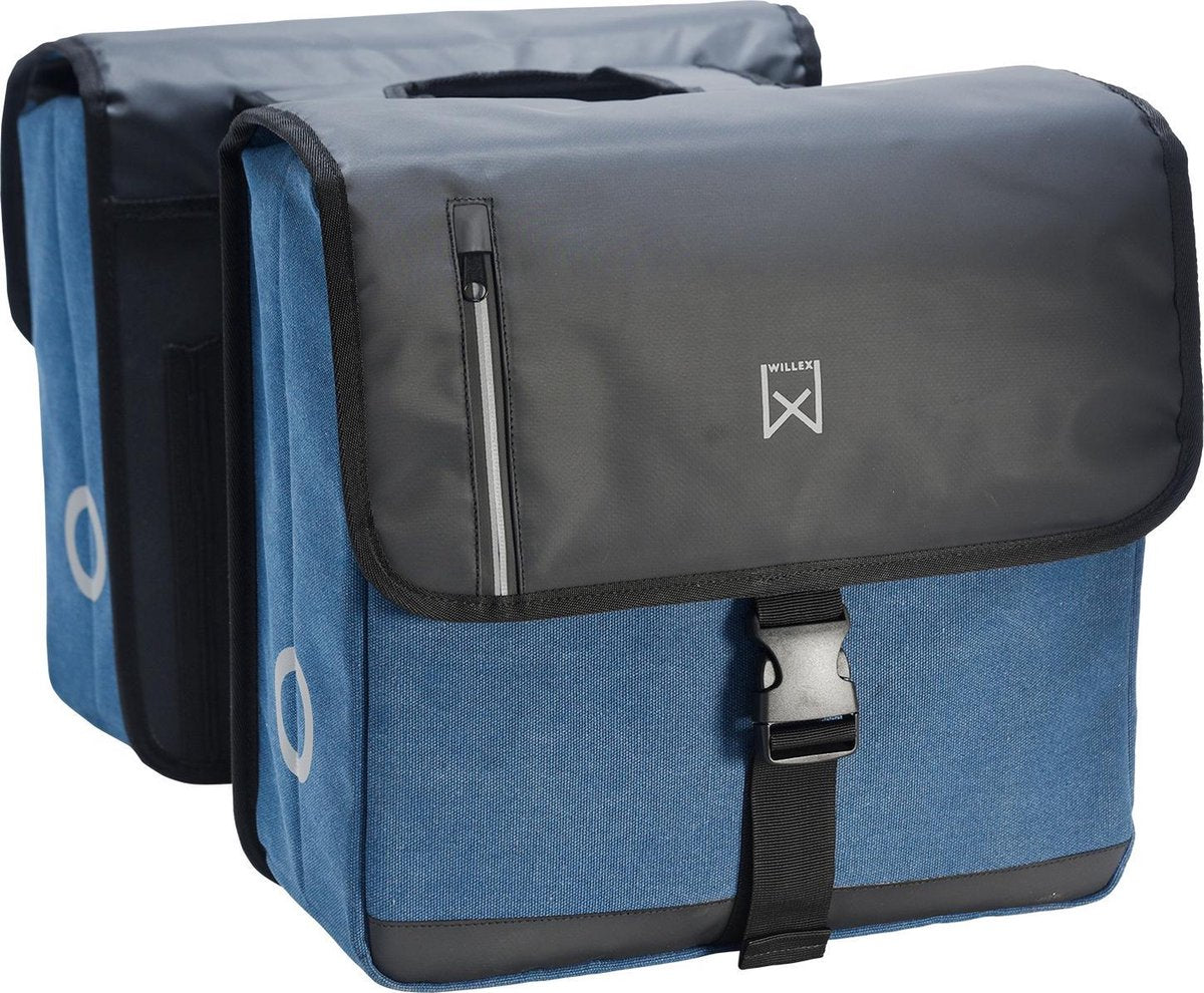 Willex Dubbele Fietstas Business - Blauw/Zwart - 40L