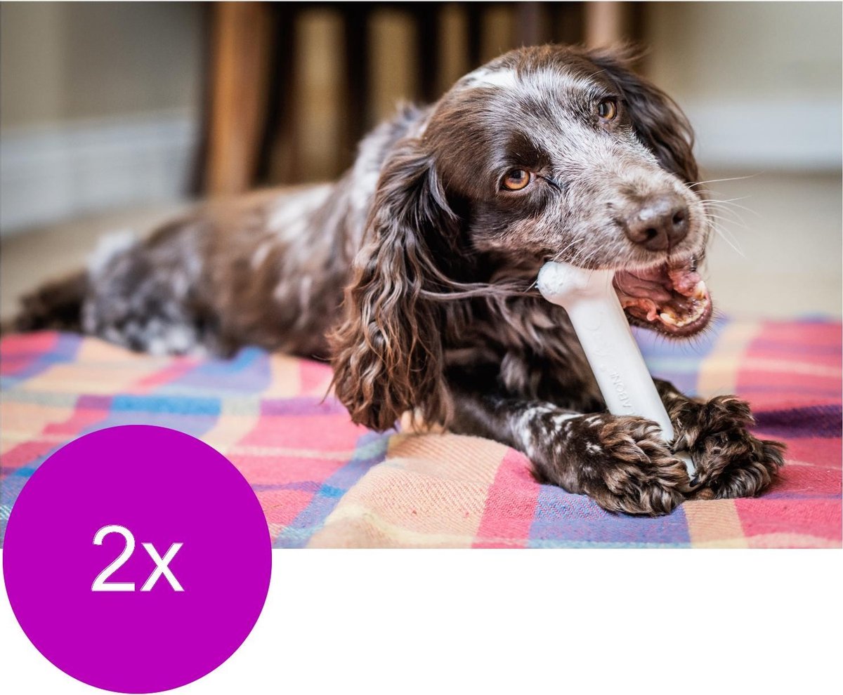 Nylabone Durachew Bone Wolf M - Hondenspeelgoed - 2 x Wit
