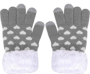 Touch screen winterhandschoenen grijs hartjes / one size