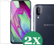 Samsung A40 Screenprotector - Samsung Galaxy A40 Screen Protector Glas en Samsung A40 Screenprotector Camera - 2 Stuks