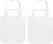 Pakket van 30x stuks witte canvas/katoenen tasjes met dubbel hengsel 38 x 42 cm- Bedrukbare katoenen tasjes/shoppers