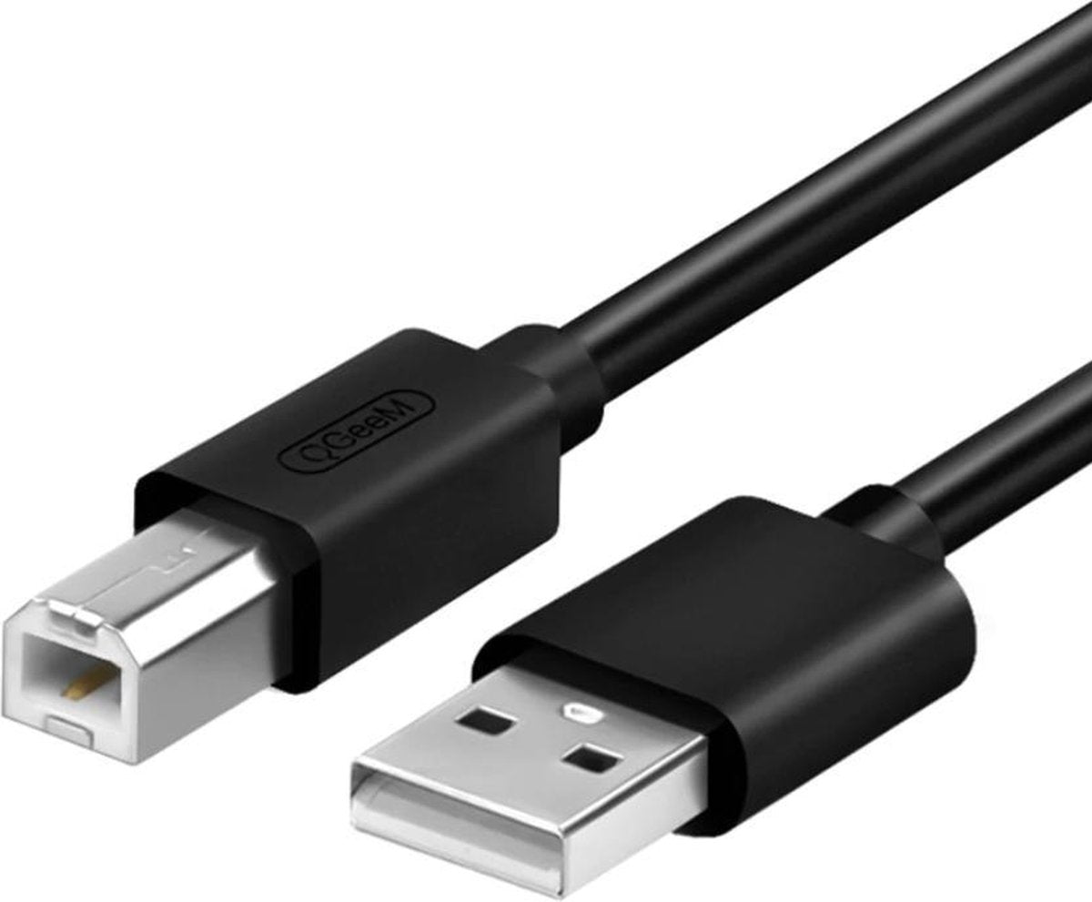WiseGoods Printerkabel Universeel - USB 2.0 naar Printer Kabel - Male to Male - Zwart - 2M