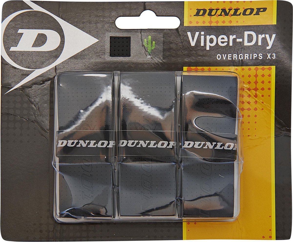Dunlop  VIPERDRY OVERGRIP - Zwart - Tennisgrips
