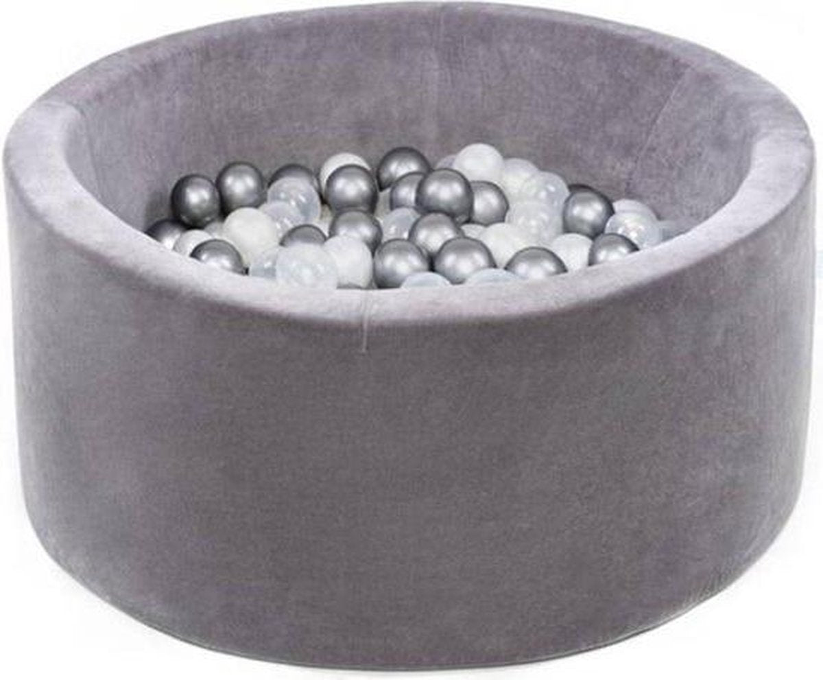Ballenbak XL rond 90x40 velvet grijs Misioo