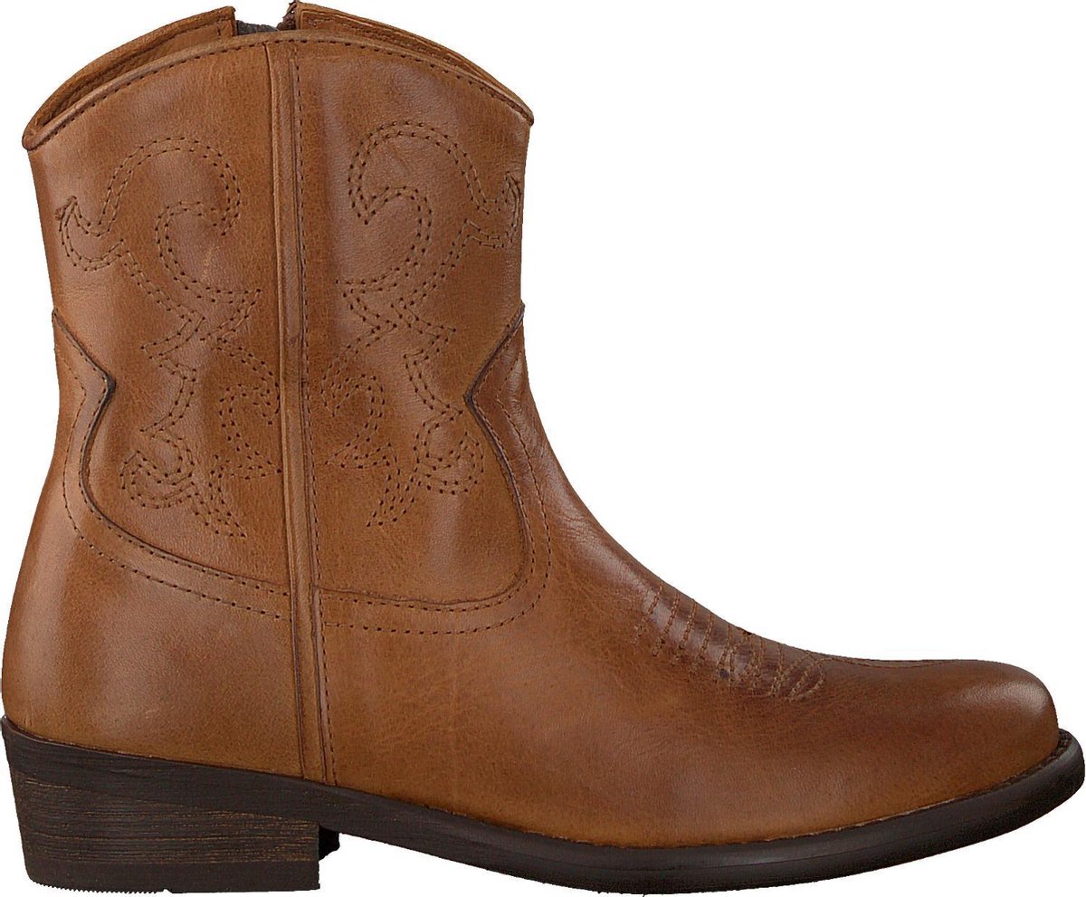 Koel4kids Meisjes Enkellaarsjes Ko597a - Cognac - Maat 33
