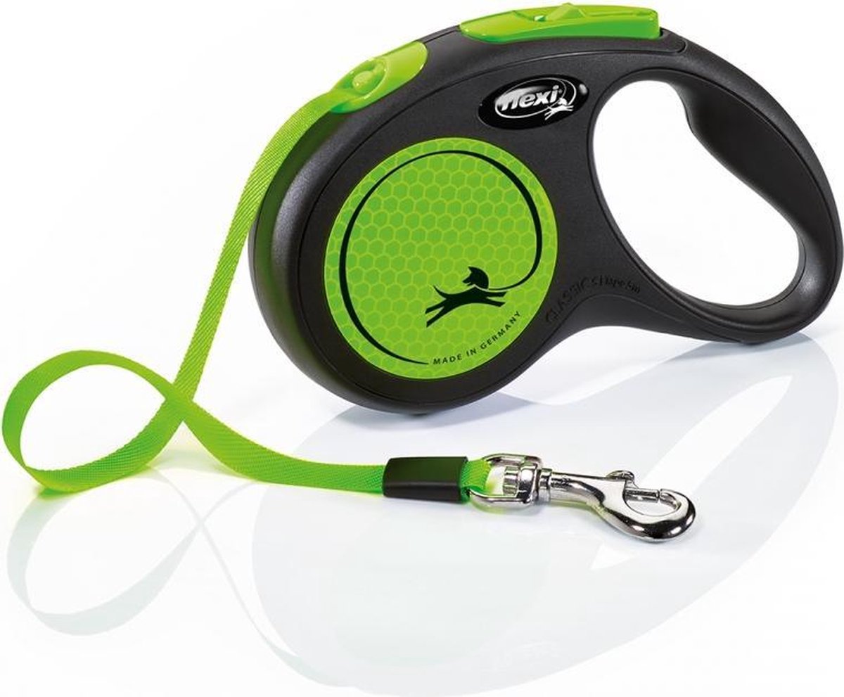 Flexi new neon lint Zwart/neon groen S/5M