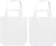 Pakket van 50x stuks witte canvas/katoenen tasjes met dubbel hengsel 38 x 42 cm- Bedrukbare katoenen tasjes/shoppers