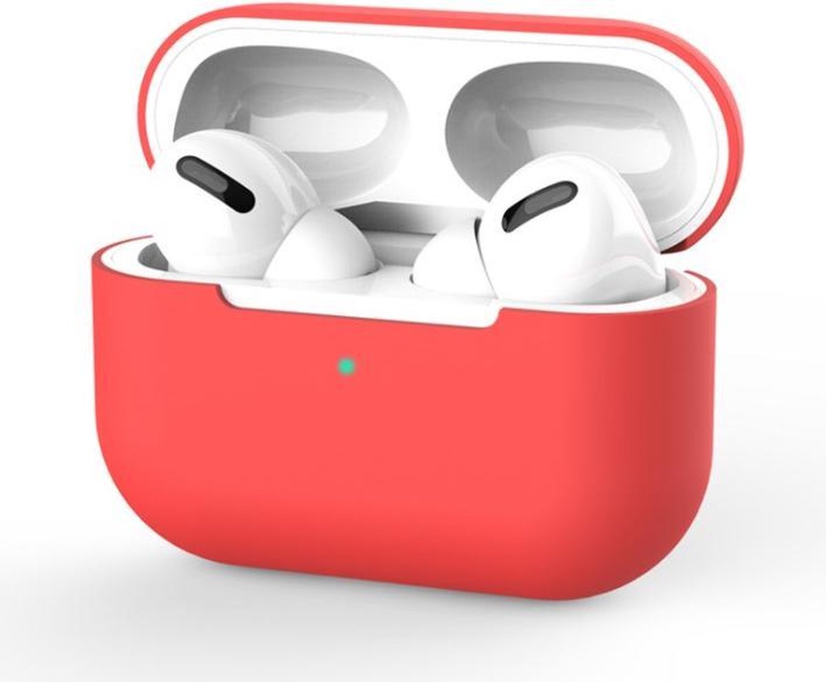 Beschermhoes voor Apple Airpods Pro - Rood - Siliconen case geschikt voor Apple Airpods Pro
