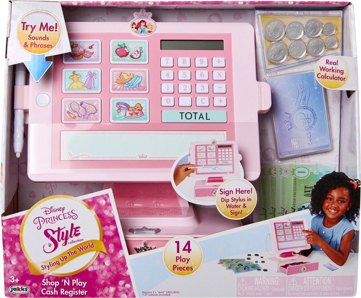 Jakks Kassa disney shop 'n play meisjes 31x25 cm roze 14-delig