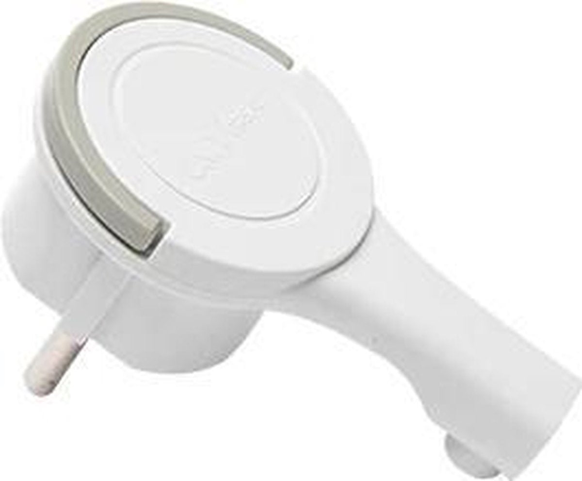 Platte haakse stekker voor achter kast of meubilair 16A / 250V | wit | haaks