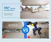 Set van 2x Universele handige autostoel haak-hangers -organizers - Zwart