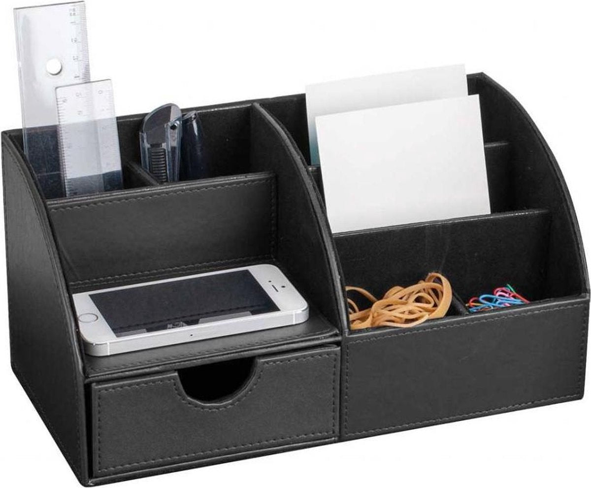 Bureau organizer lederlook zwart