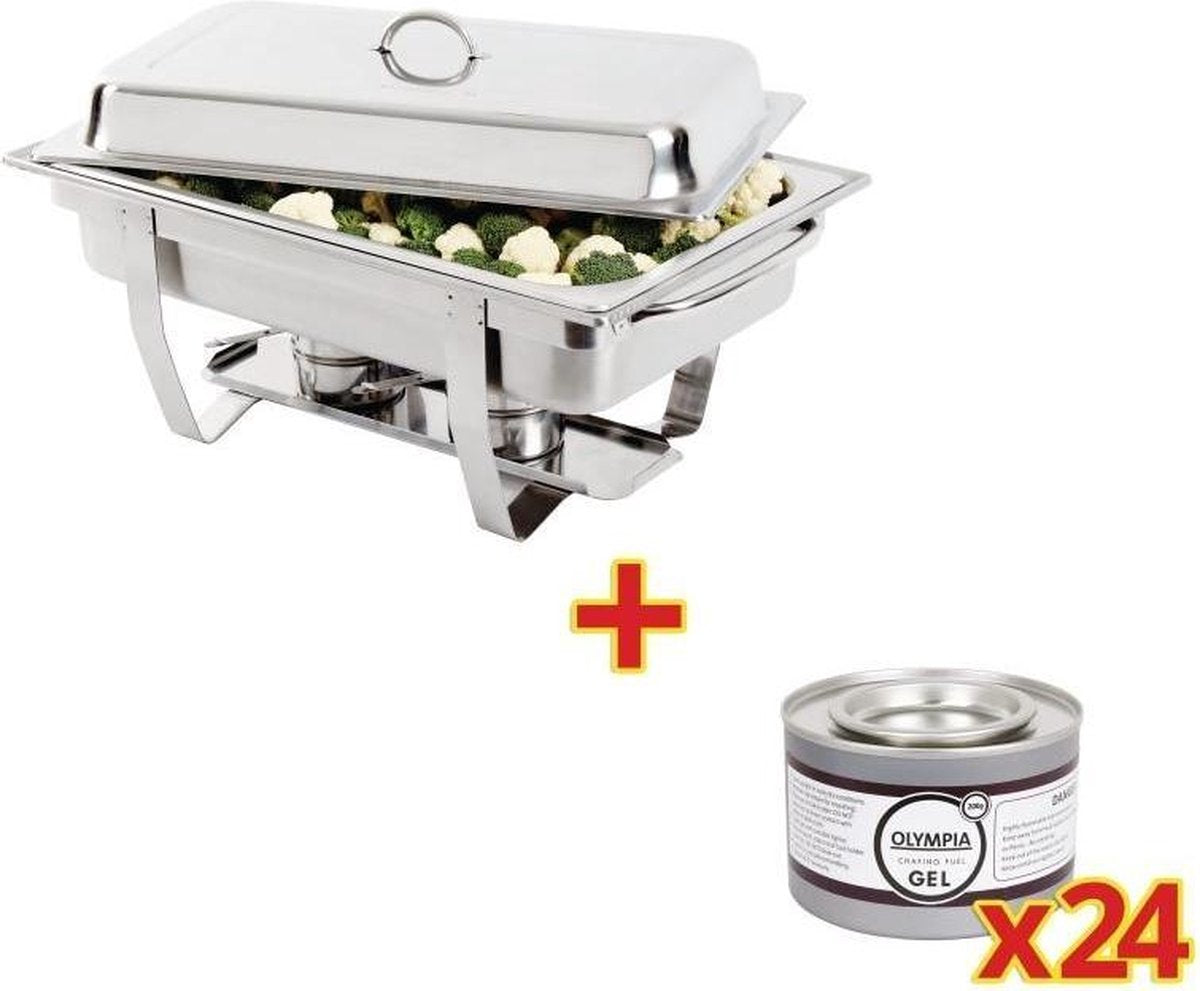 SPECIALE AANBIEDING Olympia Milan Chafing Dish met x24 Olympia brandpasta gel