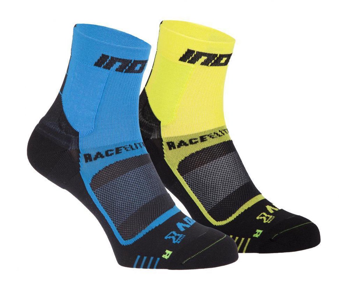 Inov-8 Race Elite Pro Sokken Blauw/Geel/Zwart
