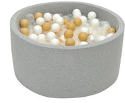 Ballenbak Grijs 90x40 met 250 ballen Wit