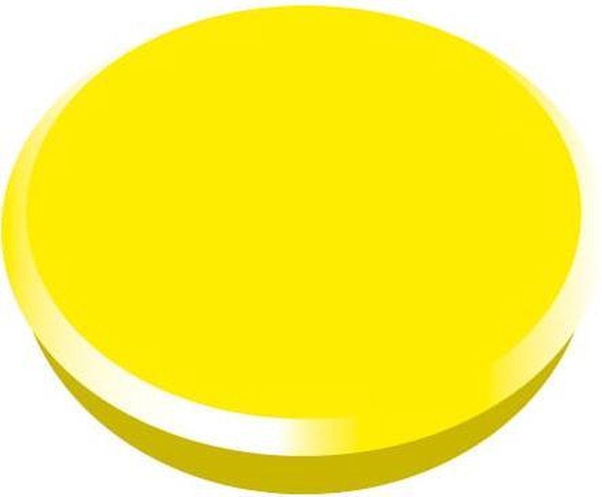 magneet Alco 24mm rond doos a 10 stuks geel
