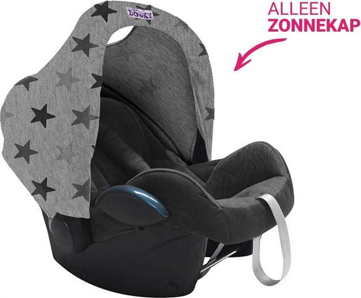 Dooky Hoody Autostoel Zonnekap - Grey Stars