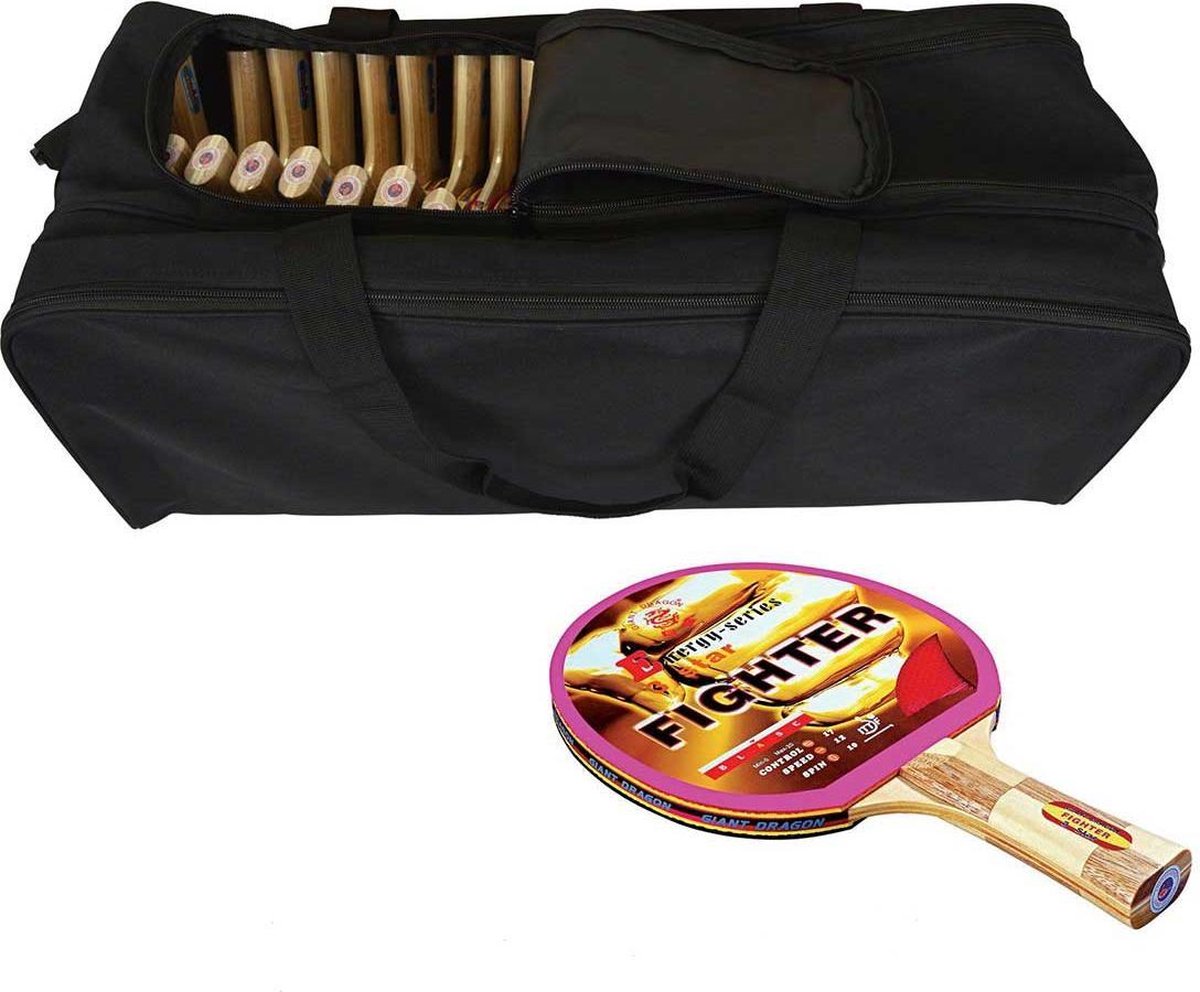 Tafeltennis schoolset | Dragon | Fighter |3 ster Bat | 20 bats in tas | Ping Pong bats | 20 stuks | ITTF Certified