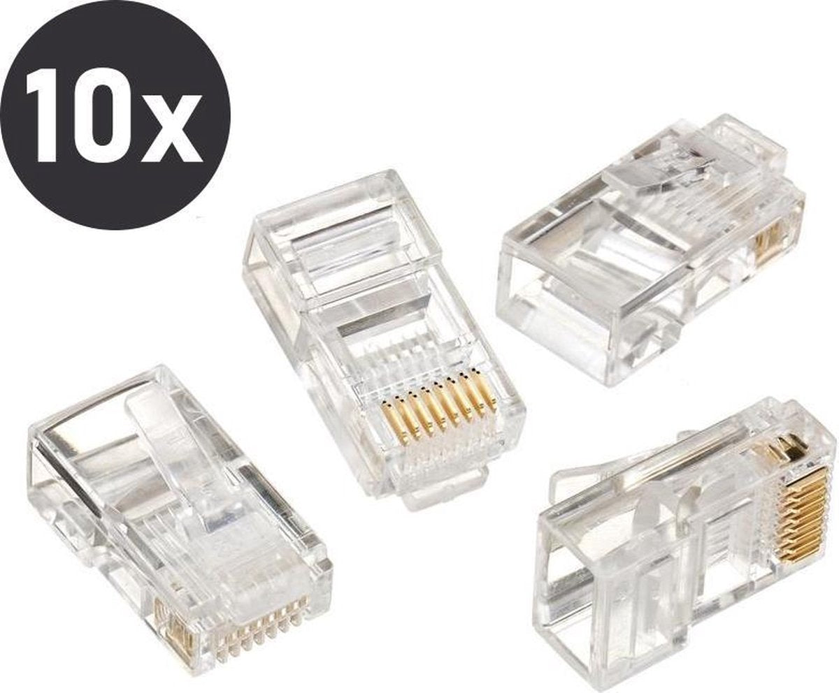 10 Stuks RJ45 Connector - CAT6 - Internetkabel Connector Stekker - Doorsteekmontage