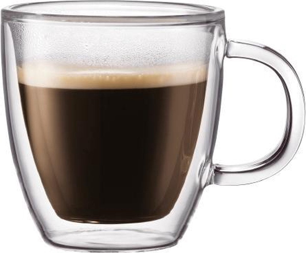 Bodum Bistro Dubbelwandig Glas - Mok - 0.30 L - Set Van 2