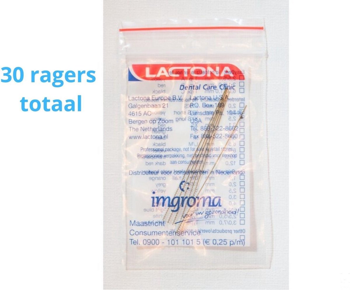 Lactona Interdentaal Ragers - XX-Small Long 25mm - Geel - 10 gripzak x 5 stuks - Met gratis beschermhouder - Voordeelpakket