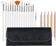 20-delige set Evvie nailart penselen set – in etui - zwart