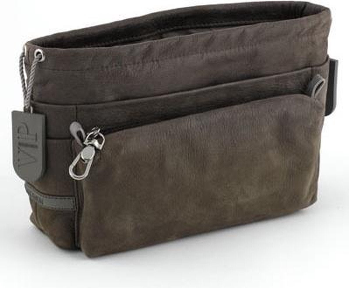 Tasorganizer rundleer - glossy taupe