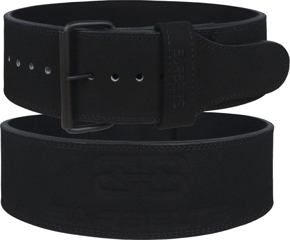 Barbelts powerlift riem 10mm - weightlifting belt - zwart – S