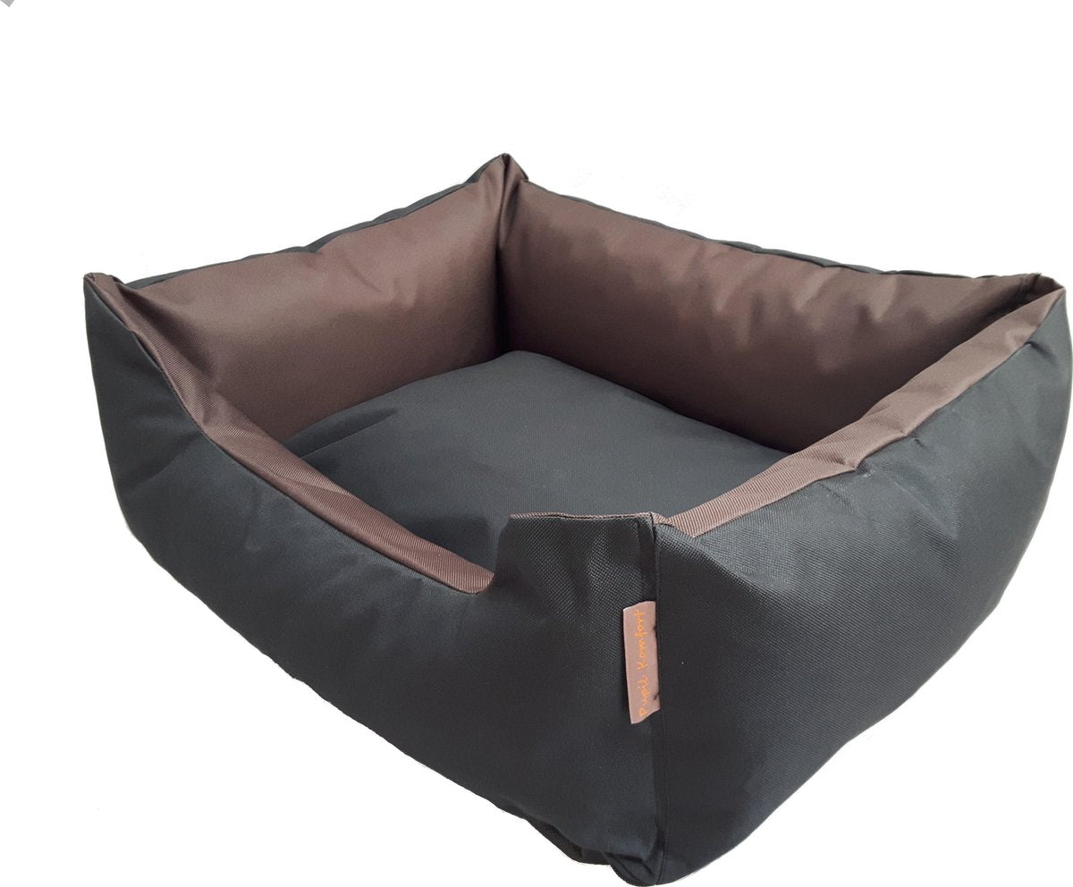 Hondenmand Cordura L – Zwart + Bruin - 80 x 65 x21 cm