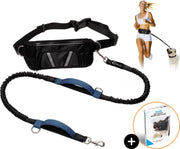 Elastische Handsfree Hondenriem met Heupriem - Looplijn Middelgrote Hond - 150 cm - Zwart - Quzi®