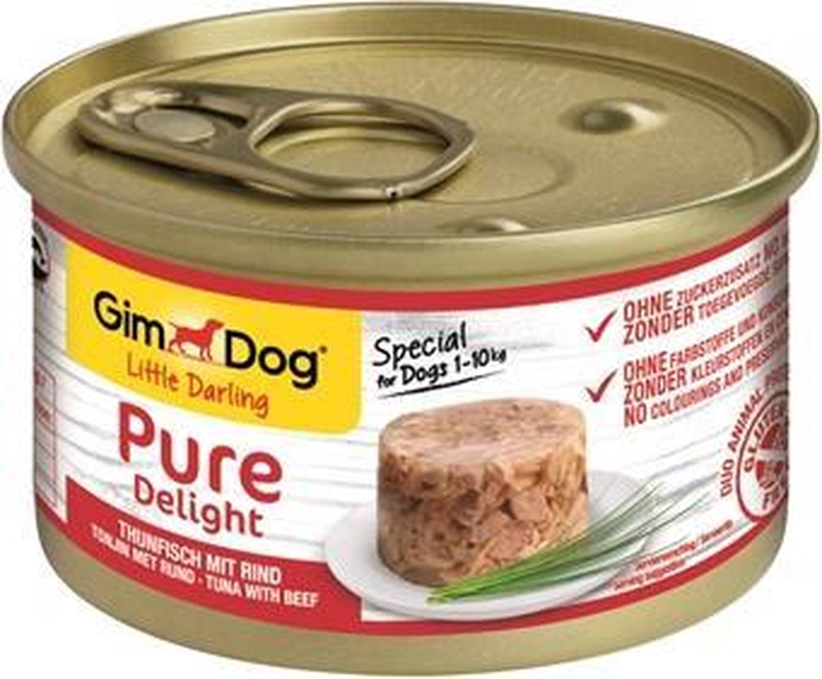 Gimdog little darling pure delight tonijn / rund - 85 gr - 12 stuks