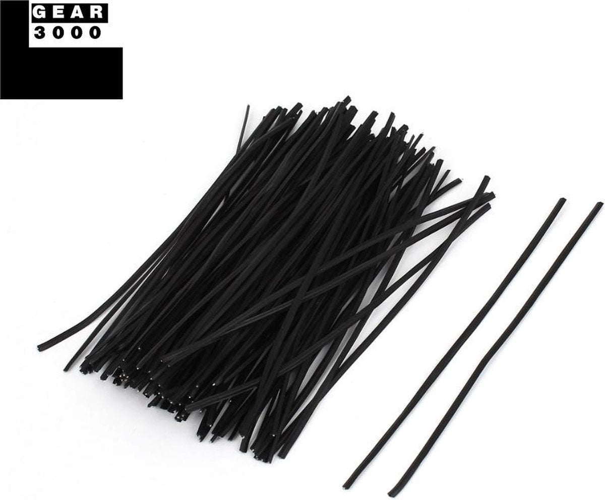Neusbeugel - neusbrug - neusclip - 50 stuks - voor het maken van maskers - mondmaskers - PE - metaal - DIY - Zwart - GEAR3000®