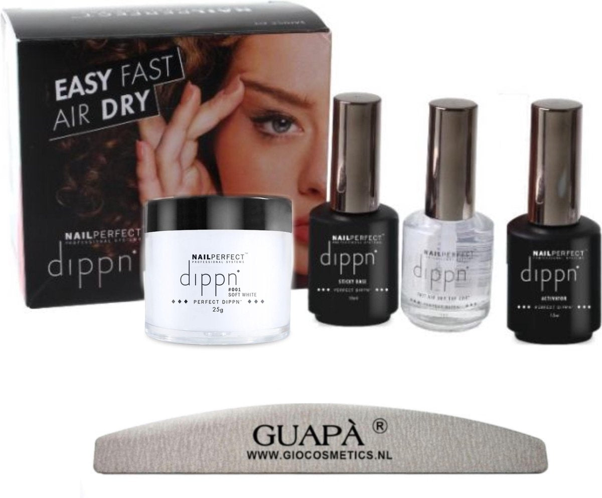 GUAPÀ® Acryl Nagels Dip Poeder Starterskit | Dip powder | Dipping acryl poeder | Soft White