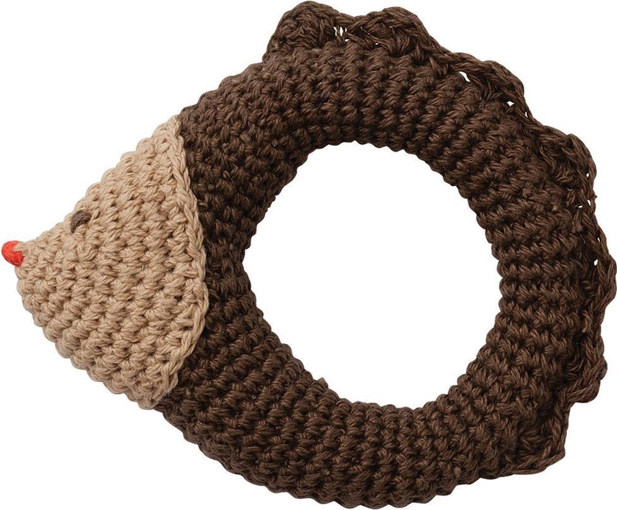 Hoppa - Gehaakte Baby Rammelaar - Hedgehog - One size