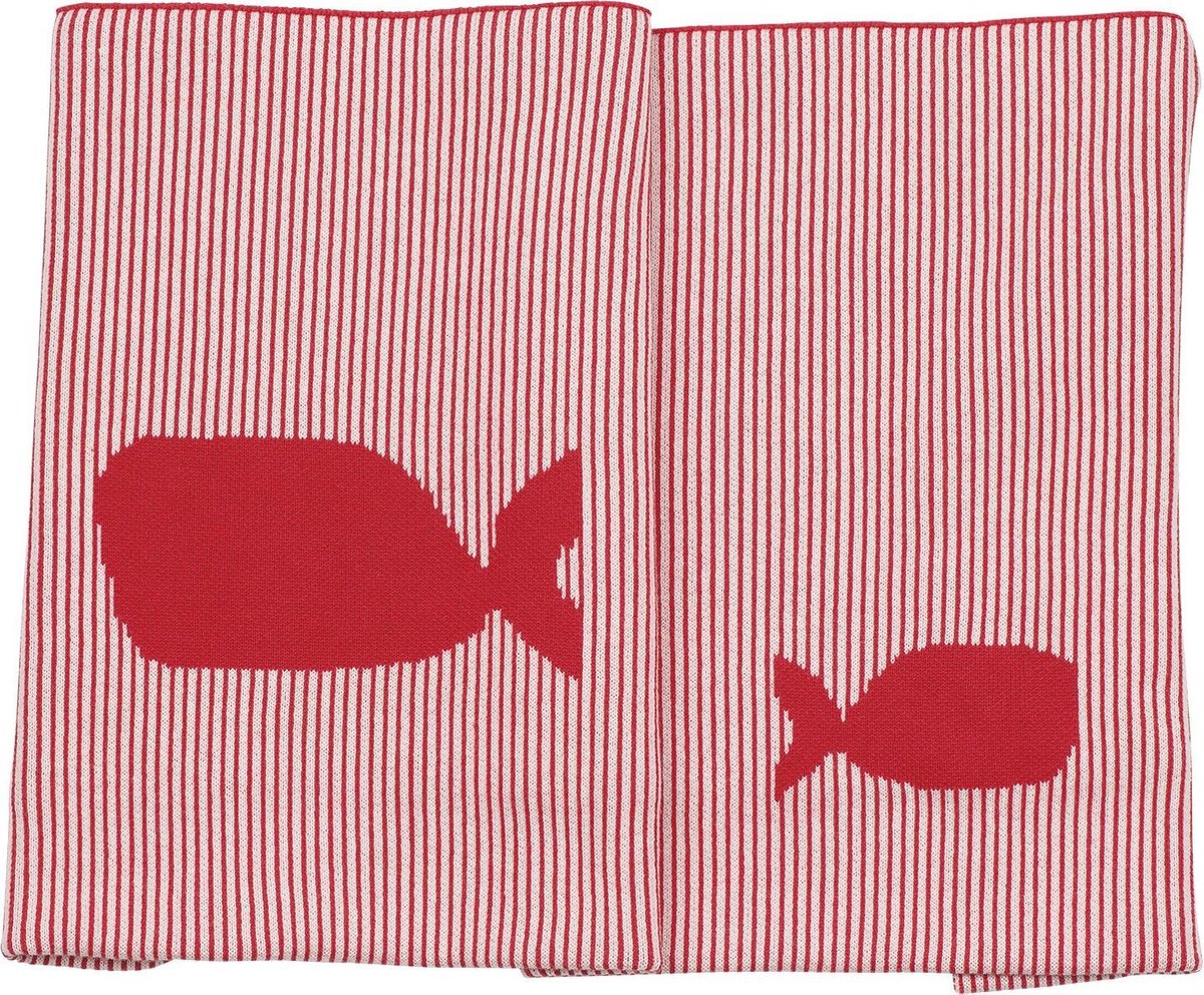 Pericles Wiegdeken Oceaan Stripes 100 X 75 Cm Rood/wit