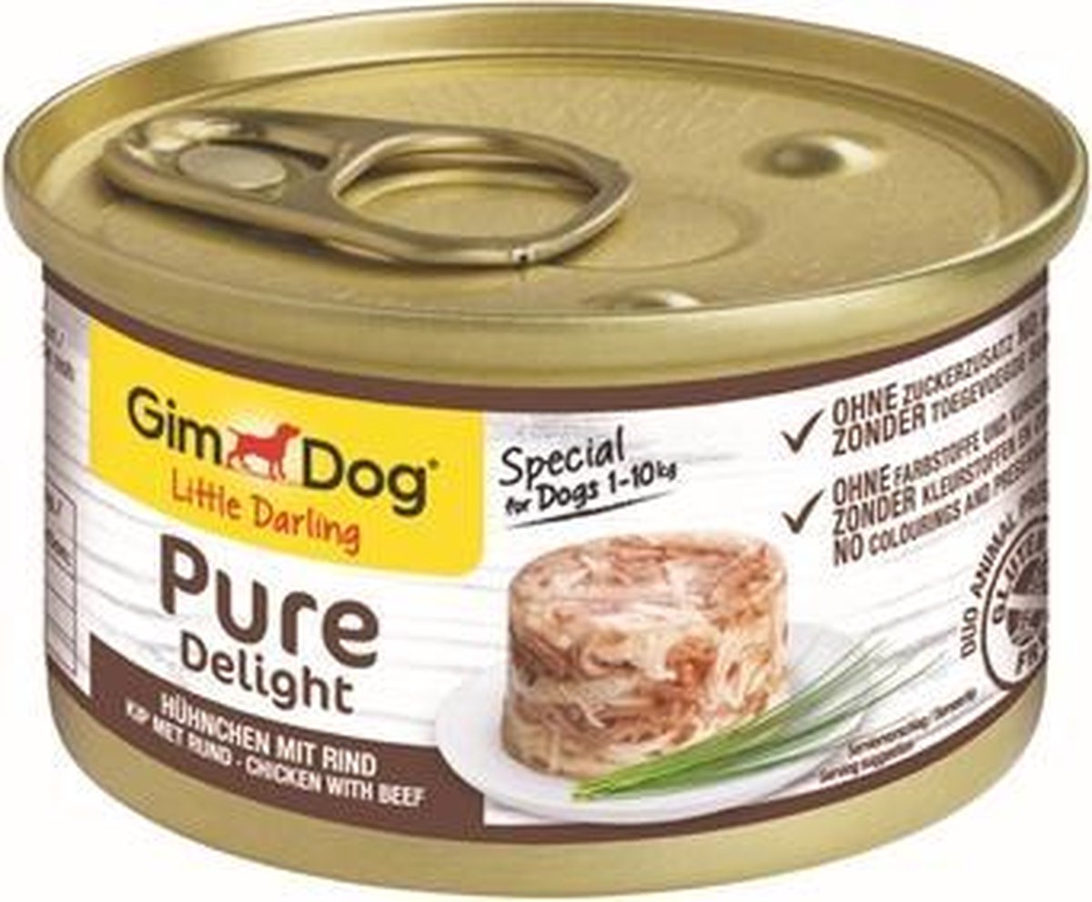 Gimdog little darling pure delight kip / rund - 85 gr - 12 stuks