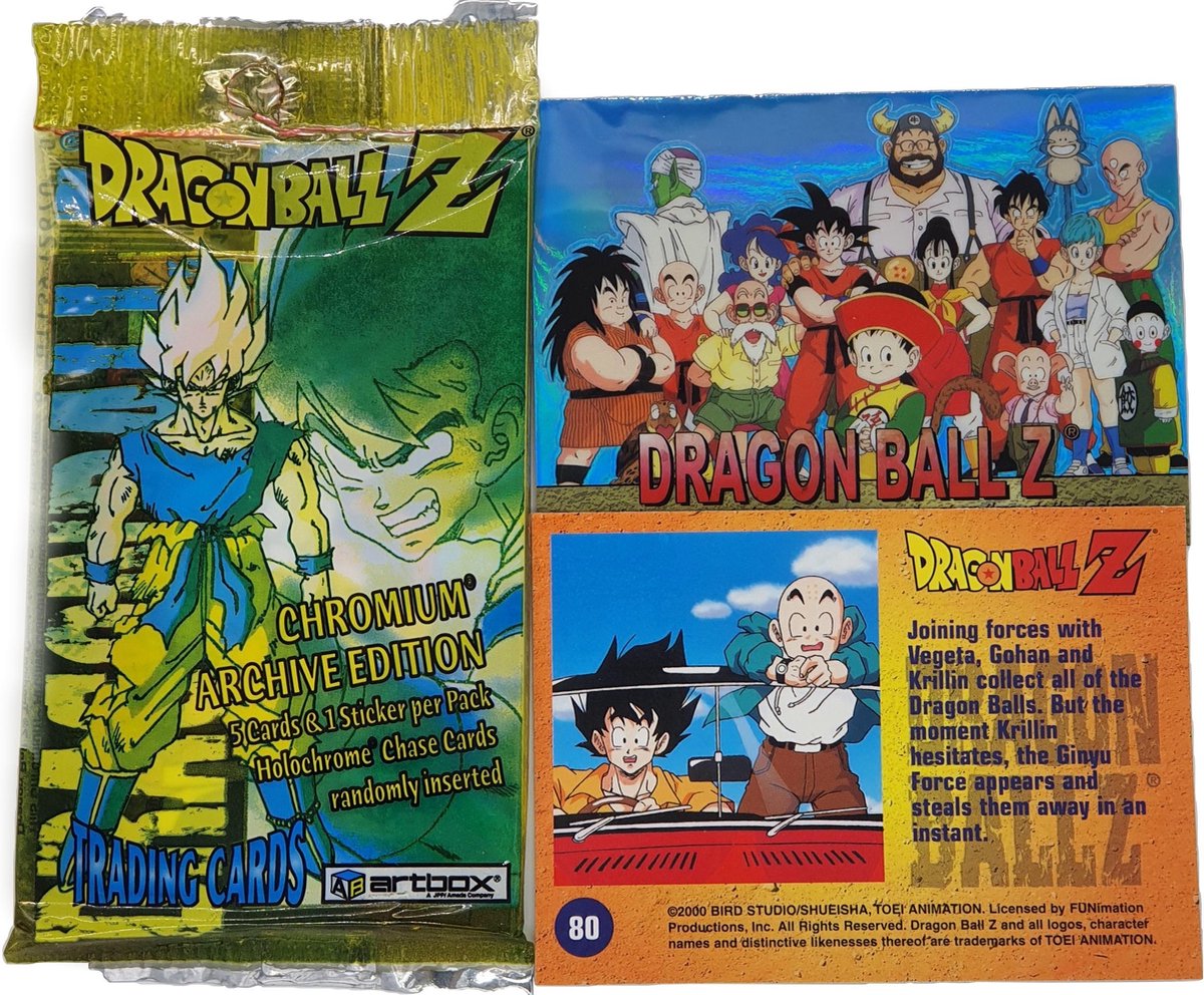 Dragon Ball Z Kaarten Chromium Archive Edition Trading Cards met sticker