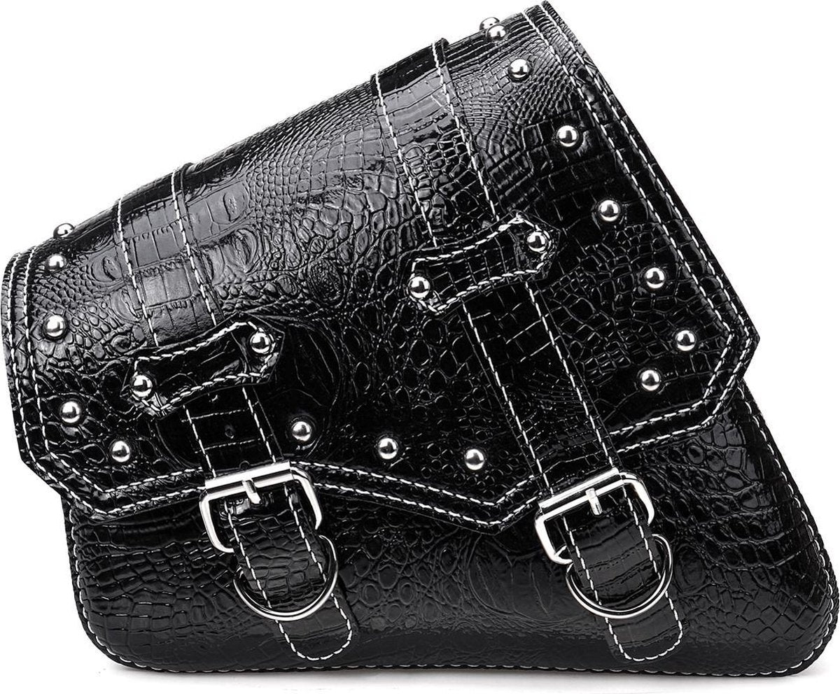 Zadeltas leer 29cm lang links