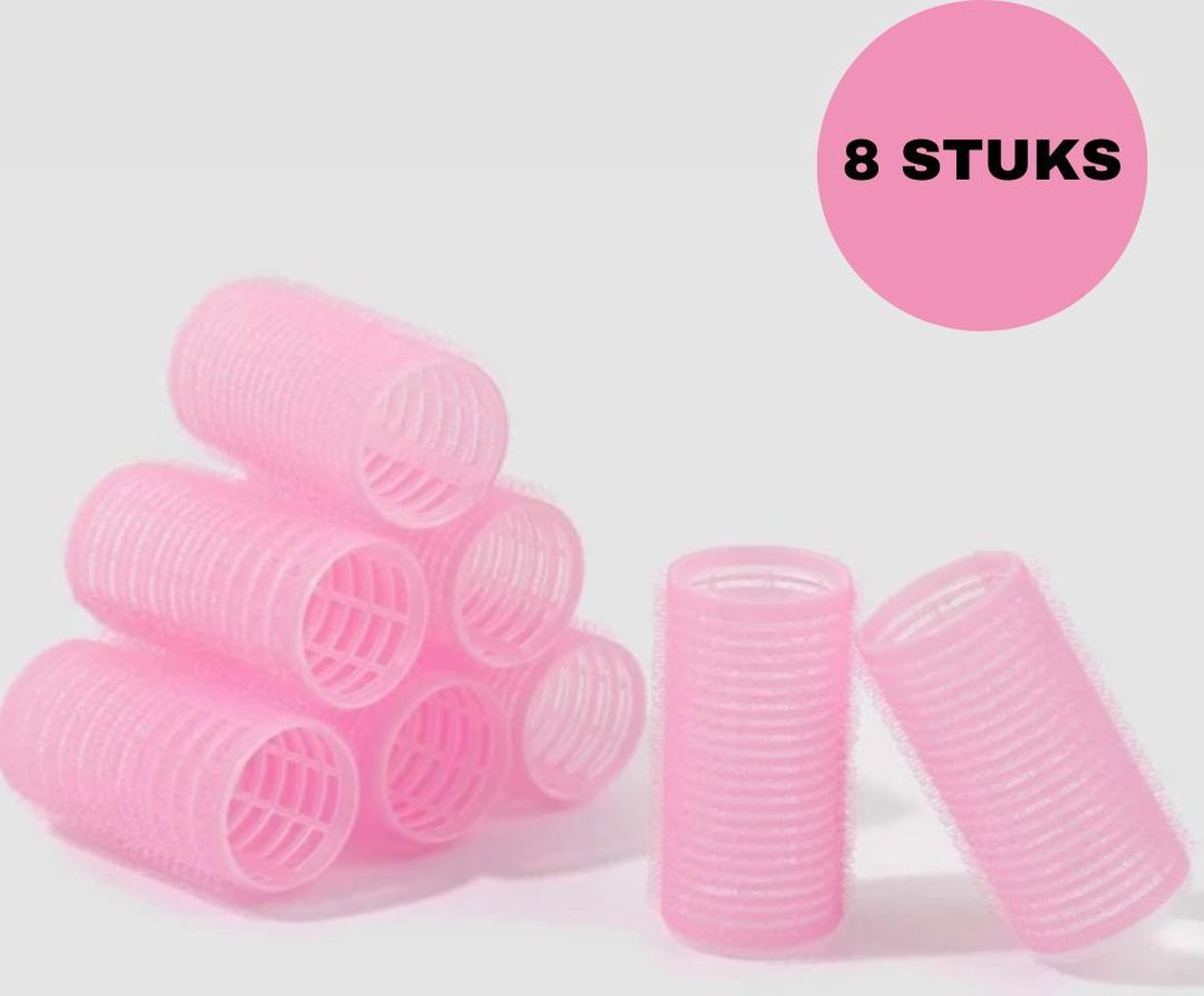Heatless curls - Haarrollers - Krulspelden - Haarkrullers - Watergolf rollers - Krullen Maken Zonder Hitte - 8 stuks Roze